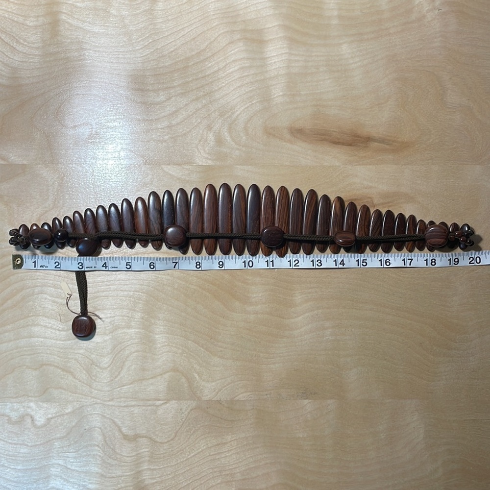 Handcrafted Wood Statement Belt - Brown - Picture 9 of 11